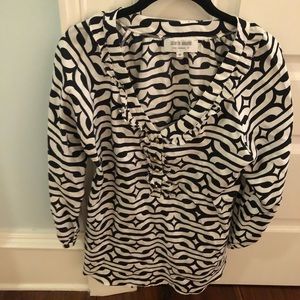 black and white blouse size 2